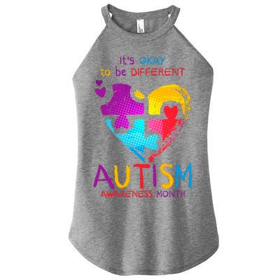 It's Okay To Be Different Autism Awareness Month1 Women’s Perfect Tri Rocker Tank