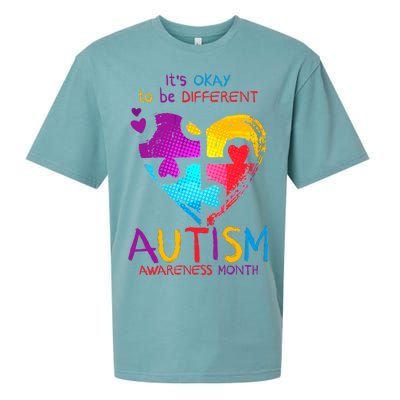 It's Okay To Be Different Autism Awareness Month1 Sueded Cloud Jersey T-Shirt