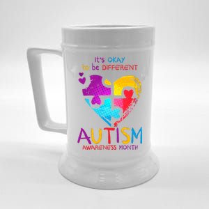 It's Okay To Be Different Autism Awareness Month1 Beer Stein