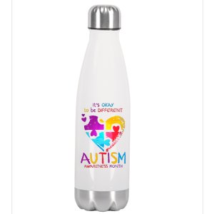 It's Okay To Be Different Autism Awareness Month1 Stainless Steel Insulated Water Bottle