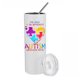 It's Okay To Be Different Autism Awareness Month1 Stainless Steel Tumbler