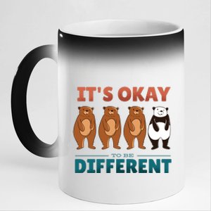 It's Okay To Be Different Bears 11oz Black Color Changing Mug