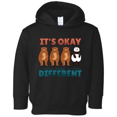 It's Okay To Be Different Bears Toddler Hoodie