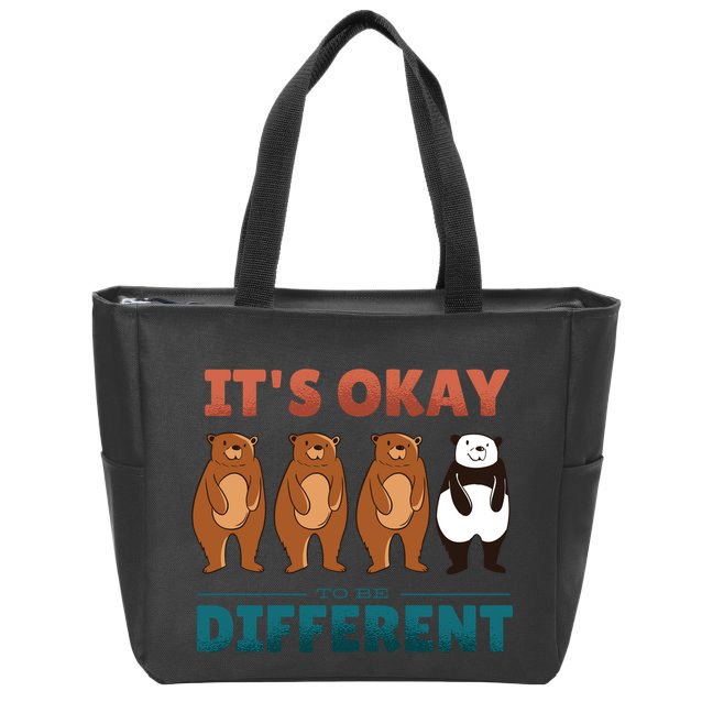 It's Okay To Be Different Bears Zip Tote Bag
