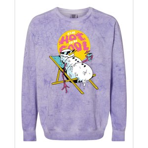 It's So Hot To Be Cool Snowman Colorblast Crewneck Sweatshirt