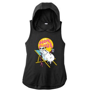 It's So Hot To Be Cool Snowman Ladies PosiCharge Tri-Blend Wicking Draft Hoodie Tank