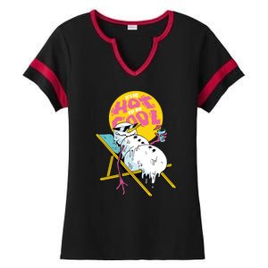 It's So Hot To Be Cool Snowman Ladies Halftime Notch Neck Tee