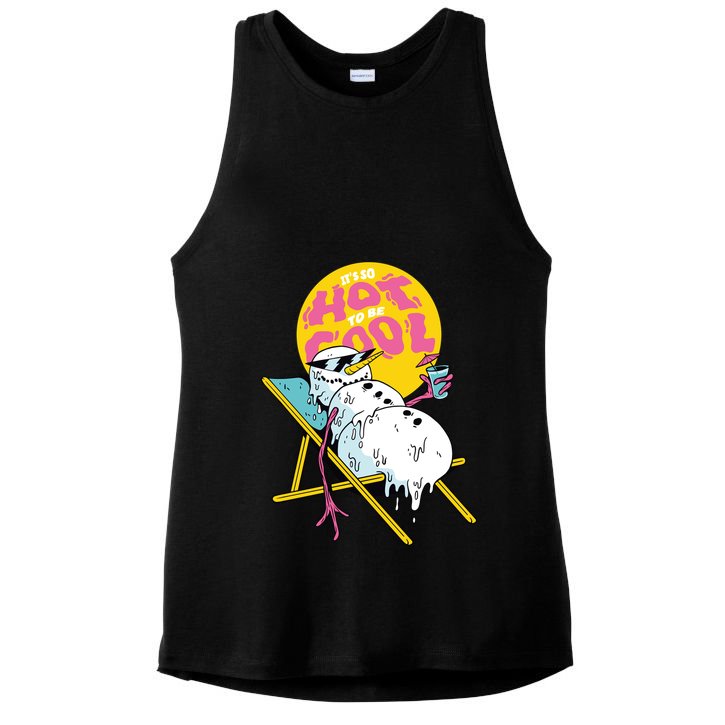 It's So Hot To Be Cool Snowman Ladies PosiCharge Tri-Blend Wicking Tank