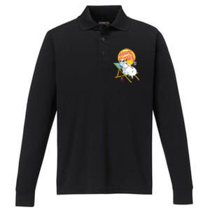 It's So Hot To Be Cool Snowman Performance Long Sleeve Polo