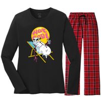 It's So Hot To Be Cool Snowman Women's Long Sleeve Flannel Pajama Set 