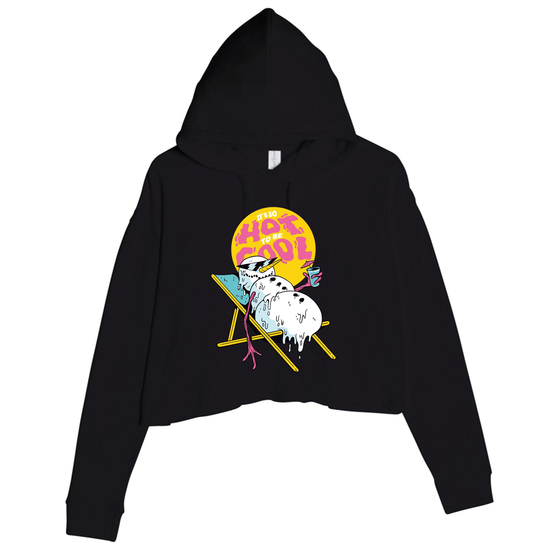 It's So Hot To Be Cool Snowman Crop Fleece Hoodie