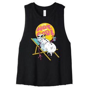 It's So Hot To Be Cool Snowman Women's Racerback Cropped Tank