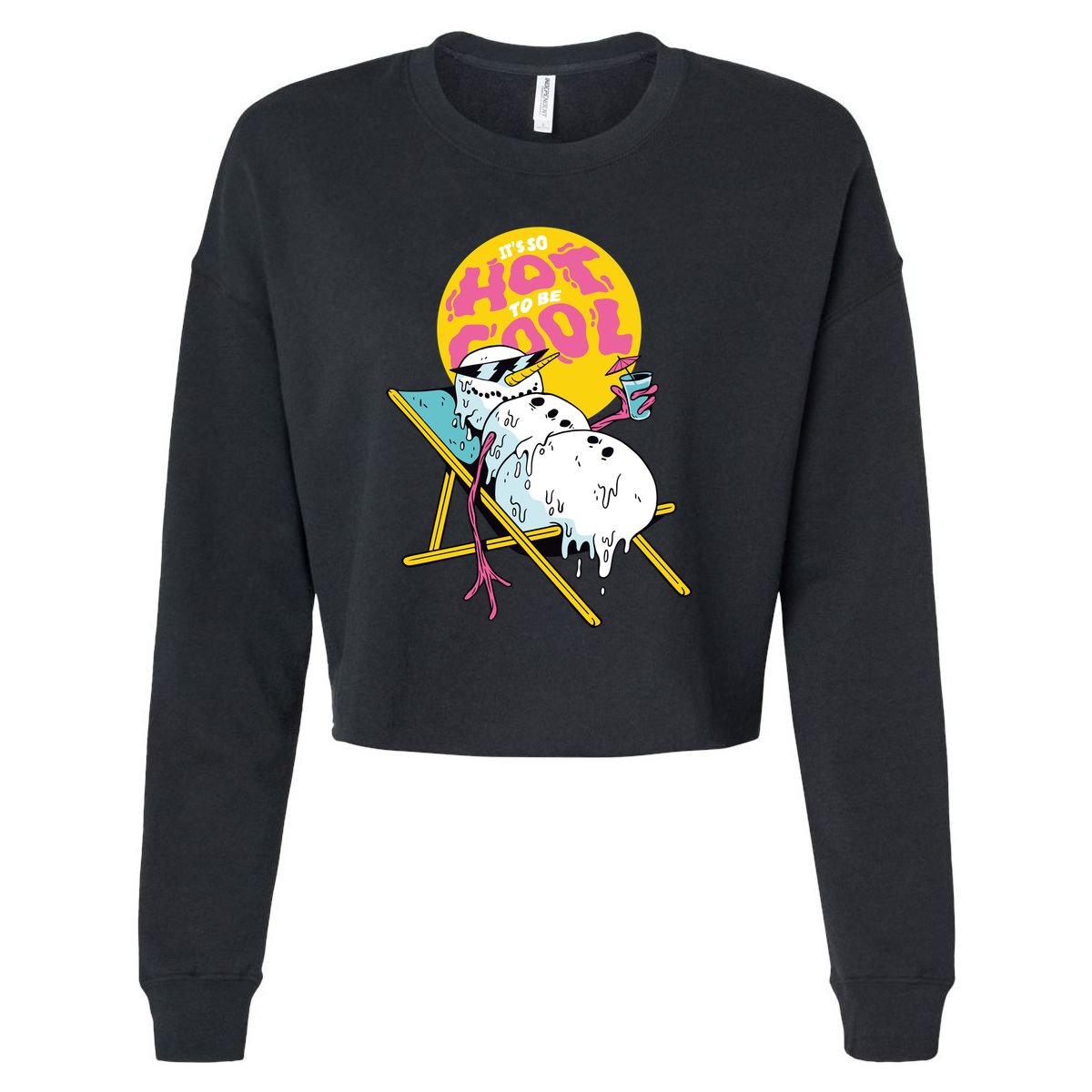 It's So Hot To Be Cool Snowman Cropped Pullover Crew