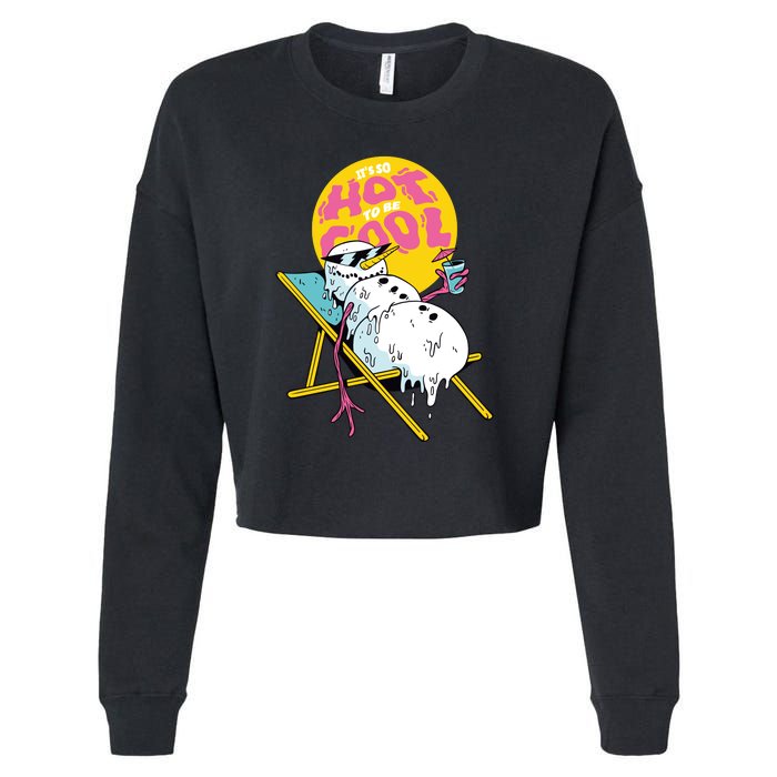 It's So Hot To Be Cool Snowman Cropped Pullover Crew