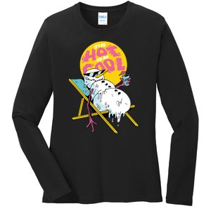 It's So Hot To Be Cool Snowman Ladies Long Sleeve Shirt