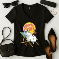 It's So Hot To Be Cool Snowman Women's V-Neck T-Shirt