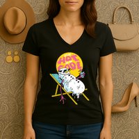It's So Hot To Be Cool Snowman Women's V-Neck T-Shirt