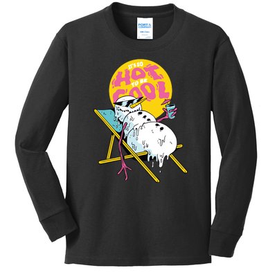 It's So Hot To Be Cool Snowman Kids Long Sleeve Shirt