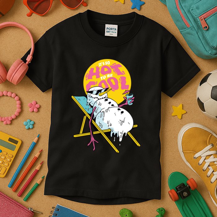 It's So Hot To Be Cool Snowman Kids T-Shirt
