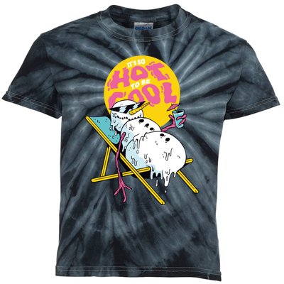 It's So Hot To Be Cool Snowman Kids Tie-Dye T-Shirt