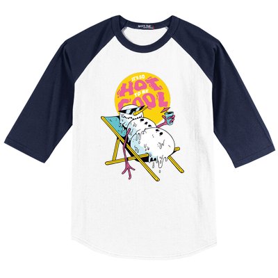 It's So Hot To Be Cool Snowman Baseball Sleeve Shirt