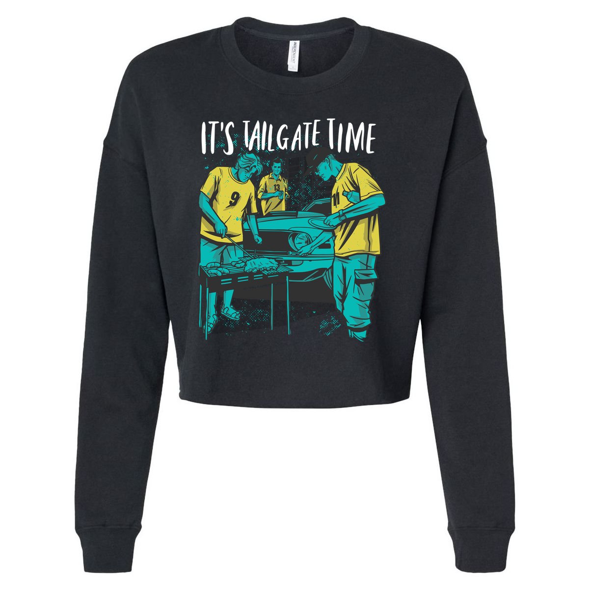 It's Tailgate Time Cropped Pullover Crew