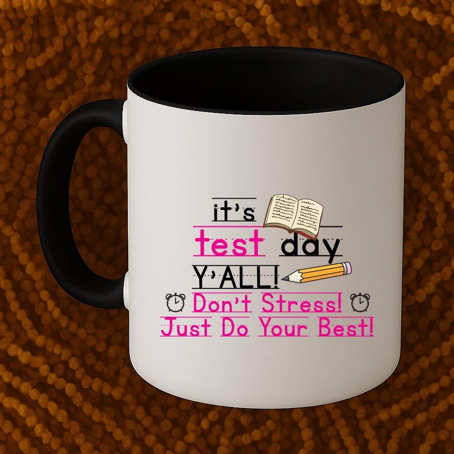It's Test Day Ya'll Don't Stress Just Do Your Best Mug