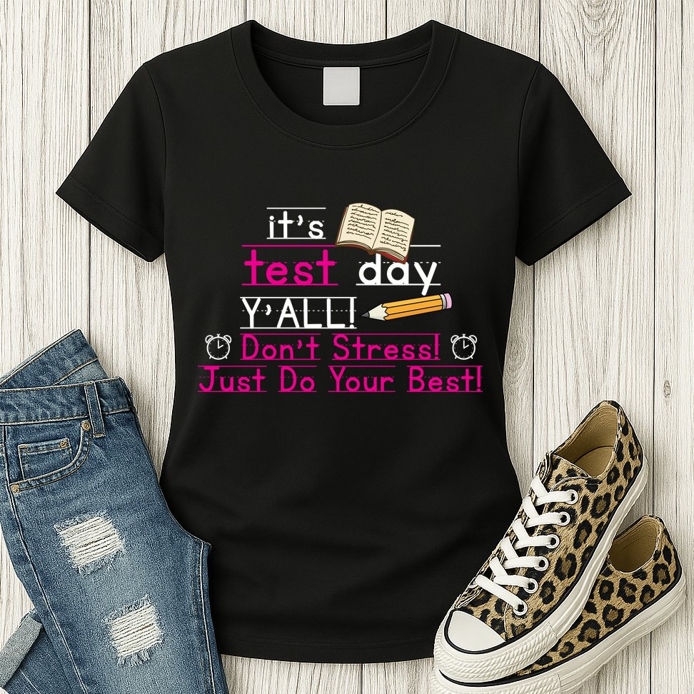 It's Test Day Ya'll Don't Stress Just Do Your Best Womens T-Shirt