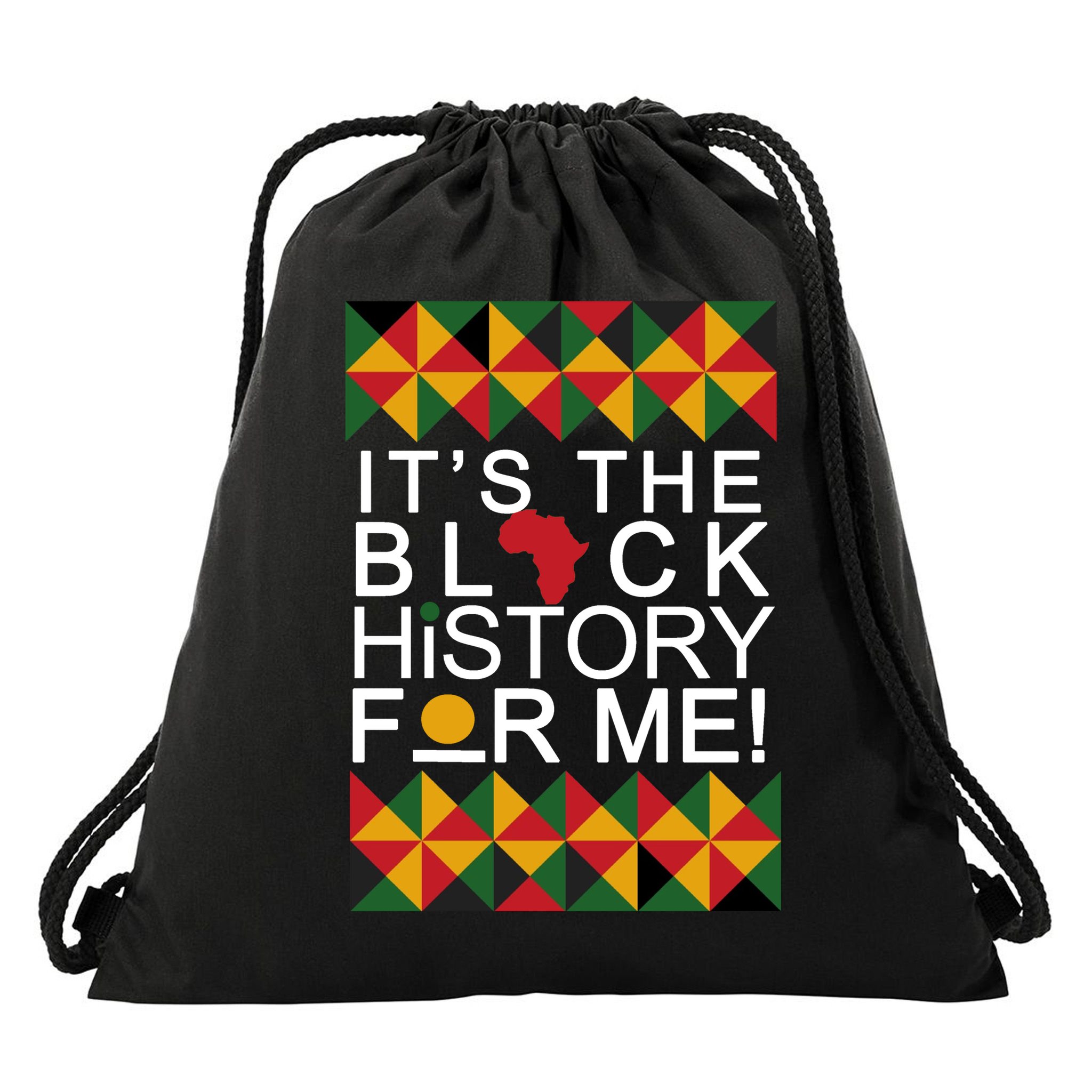 It's The Black History For Me African Colors Drawstring Bag