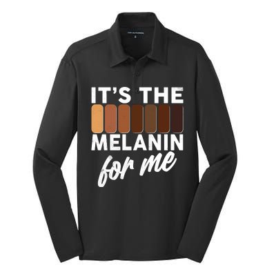 It's The Melanin For Me Skin Tones  Silk Touch Performance Long Sleeve Polo