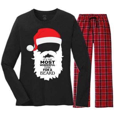 It's the Most Wonderful Time For a Beard Women's Long Sleeve Flannel Pajama Set 