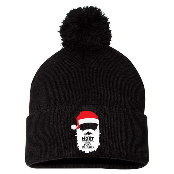 It's the Most Wonderful Time For a Beard Pom Pom 12in Knit Beanie