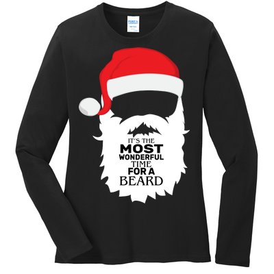 It's the Most Wonderful Time For a Beard Ladies Long Sleeve Shirt