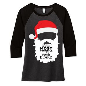 It's the Most Wonderful Time For a Beard Women's Tri-Blend 3/4-Sleeve Raglan Shirt