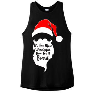 It's The Most Wonderful Time for a Beard Funny Christmas Ladies PosiCharge Tri-Blend Wicking Tank