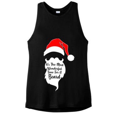 It's The Most Wonderful Time for a Beard Funny Christmas Ladies PosiCharge Tri-Blend Wicking Tank