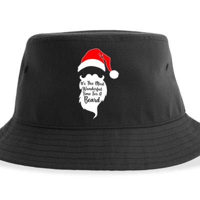 It's The Most Wonderful Time for a Beard Funny Christmas Sustainable Bucket Hat