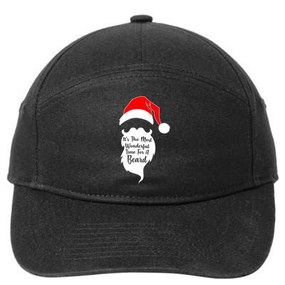 It's The Most Wonderful Time for a Beard Funny Christmas 7-Panel Snapback Hat