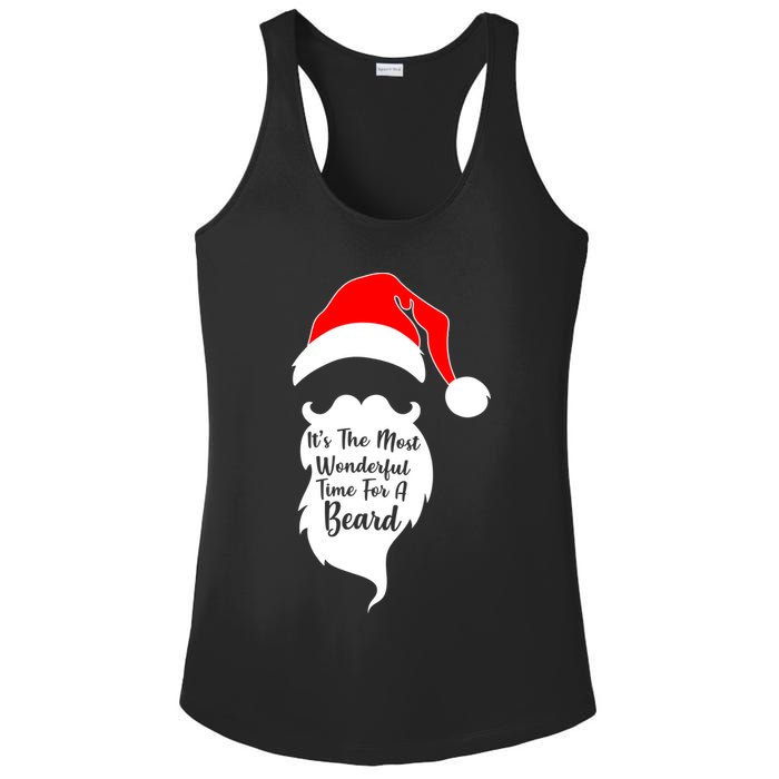 It's The Most Wonderful Time for a Beard Funny Christmas Ladies PosiCharge Competitor Racerback Tank