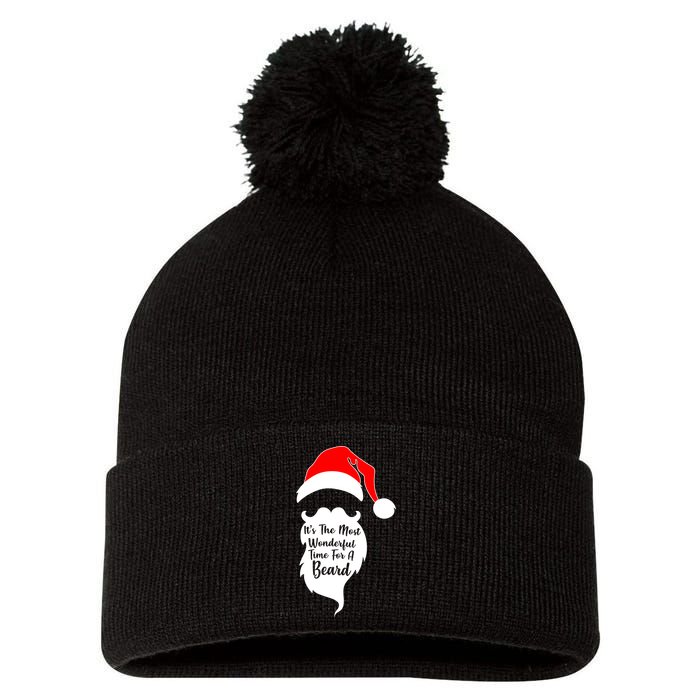 It's The Most Wonderful Time for a Beard Funny Christmas Pom Pom 12in Knit Beanie