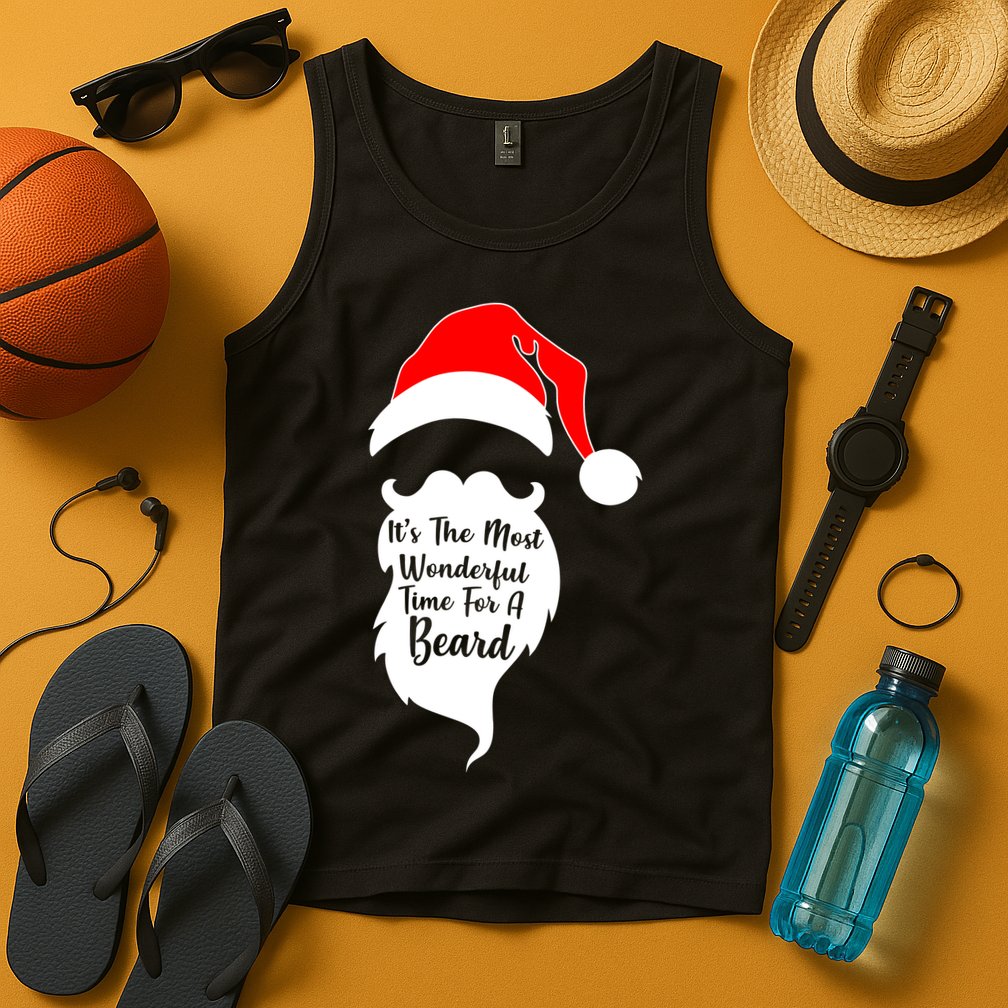 It's The Most Wonderful Time for a Beard Funny Christmas Tank Top