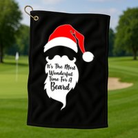 It's The Most Wonderful Time for a Beard Funny Christmas Golf Towel