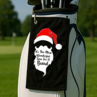 It's The Most Wonderful Time for a Beard Funny Christmas Golf Towel