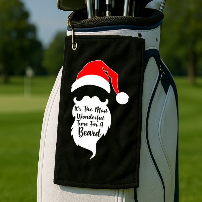 It's The Most Wonderful Time for a Beard Funny Christmas Golf Towel
