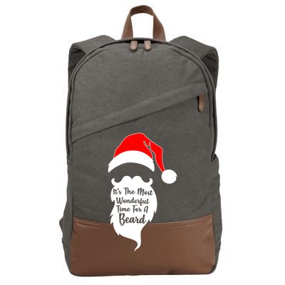 It's The Most Wonderful Time for a Beard Funny Christmas Cotton Canvas Backpack