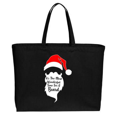 It's The Most Wonderful Time for a Beard Funny Christmas Cotton Canvas Jumbo Tote