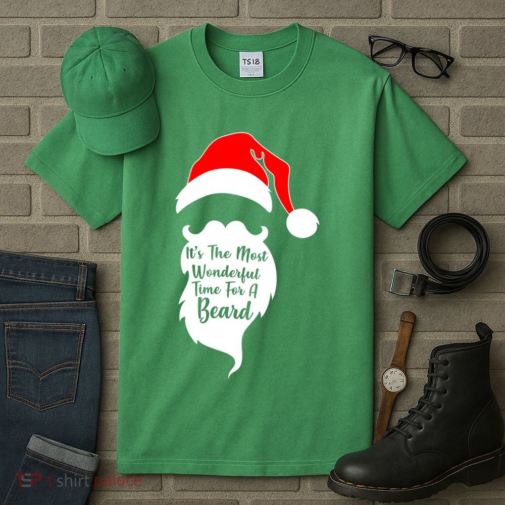 It's The Most Wonderful Time for a Beard Funny Christmas Tall T-Shirt