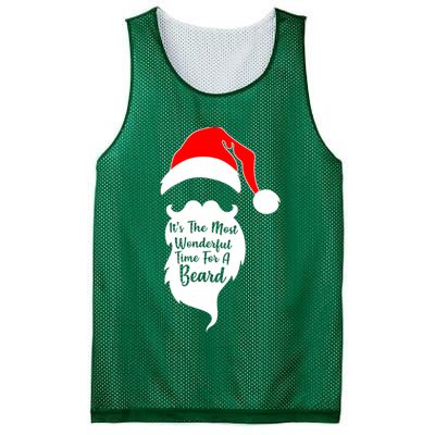 It's The Most Wonderful Time for a Beard Funny Christmas Mesh Reversible Basketball Jersey Tank