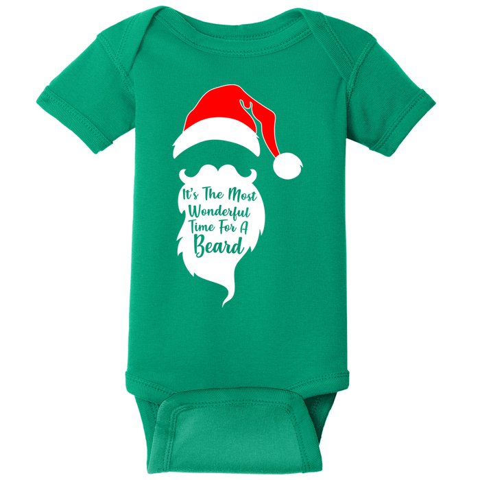 It's The Most Wonderful Time for a Beard Funny Christmas Baby Bodysuit