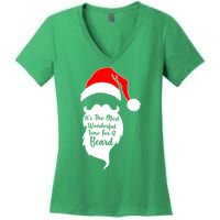 It's The Most Wonderful Time for a Beard Funny Christmas Women's V-Neck T-Shirt